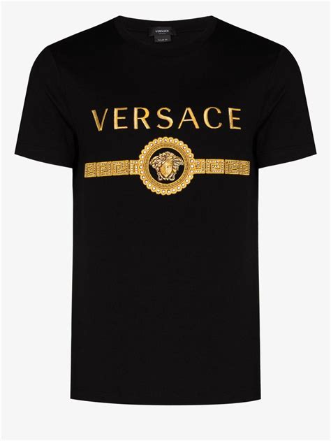 versace mens t shirt black|1st copy Versace shirt men.